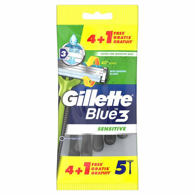 Shaving Razors Gillette Blue Sensitive 5 Units - Top Dog Cosmetics